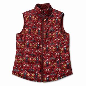 Ariat Youth Girl's Bella Reversible Insulated Vest Dala Horse Pattern Solid
